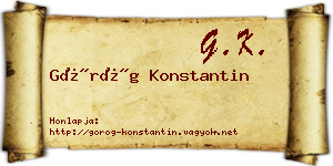 Görög Konstantin névjegykártya